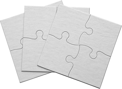 Lil' Ones 4-Piece Blank Puzzle, 24 Puzzles Per Package, 4"x4", White