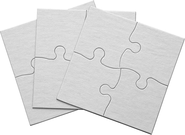 Lil' Ones 4-Piece Blank Puzzle, 24 Puzzles Per Package, 4"x4", White