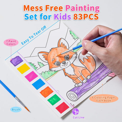 Rotu 4-8 27 Packs 83Pcs Party Favors for Kids Goodie Bags Stuffers for Kids Paint with Water Coloring Books