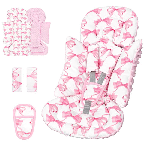 Infant Car Seat Insert, Soft Baby Car Seat Head & Body Support for Girl Boy, Nursing Pillow Cover, Removable Case
