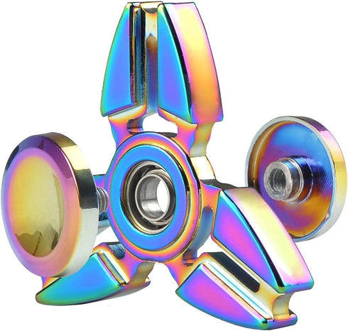 Metal Rainbow Fidget Spinner Toys, High Speed Bearing Stress Reducer for Adults and Children, Office Desk Gadget