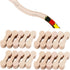 Hanaive 20 Pcs Wooden Dog Bone Track Connector Pack for Wooden Train Track Adapter Connector Pieces