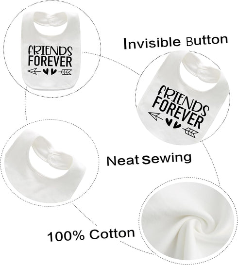 Set Baby Twins Bibs Best Friends Newborn Baby Bibs Cute Toddler Bibs For Unisex Boys Girls