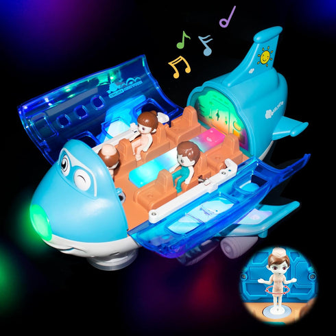 1-3-5, 4-8 Airplane Toys for Toddlers Toy Airplane for Year Old Boys Girls Birthday, Toddler Toys Bump and Go Action