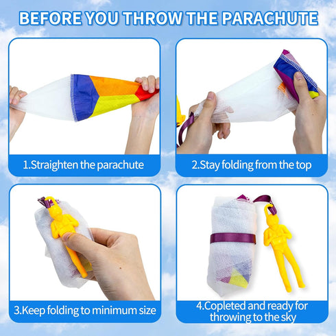 10 Pack Parachute Toys, Tangle Free Flying Toys for Toddlers, Outdoor Flying Fun for Kids