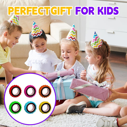 (24PCS) Fidget Toys Sensory Ring for Kids, Finger Spinner Rings Quiet Finger Spinne Fun Fidgets for Student Classroom