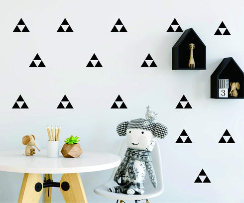 120 Pcs Triangle Wall Pattern Decal Vinyl Stickers for Kids Bedroom, Removable Decor, YMX56 (Black)