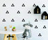 120 Pcs Triangle Wall Pattern Decal Vinyl Stickers for Kids Bedroom, Removable Decor, YMX56 (Black)
