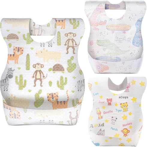 KIIS Disposable Baby Bibs for Baby Boys and Girls - Individually Packaged - Hygienic, Soft and Leakproof (20 PCS / 60 PCS)