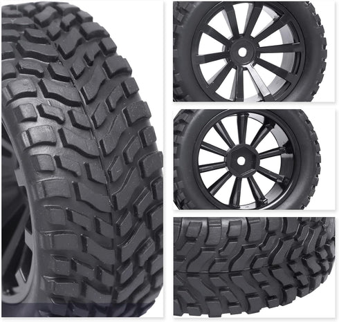 Outer Diameter 2.99inch 1/10 On Road Touring Car Wheels and Tires, 12mm Hex for Traxxas 4Tec 2.0