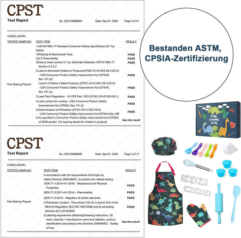 Set 27 3-7 Anpro Complete Kids Cooking and Baking - Pcs Includes Aprons for Boys, Chef Hat, Mitt & Utensil to Dress Up
