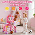 JMMICO 1 2 3 Toddler Basketball Hoop & Soccer Goal Activity Center, Interactive Toys with Light Music,Unicorn Toddlers