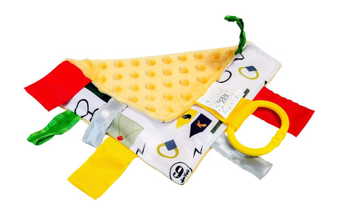 Lovey Chew Blanket Crinkle Toy Tag Square Sensory by Baby Jack - Wizard Design