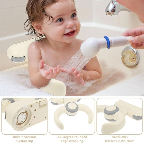 Muyoka Baby Shower Stand with Suction Cup, Adjustable Baby Shower Standing Support, Foldable Babys Bath Stand