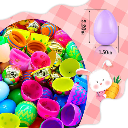 500Pcs 20 RALLYPANDA Empty Plastic Easter Eggs Bulk, Include Golden Eggs, Fillable Easter Eggs for Easter Hunt, Basket