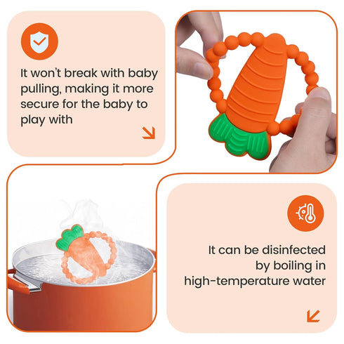 0-6,6-12 Silicone Baby Ring Teether Toy,Must Haves Teething Relief Chew Toys for Months Boys and Girls,Newborns