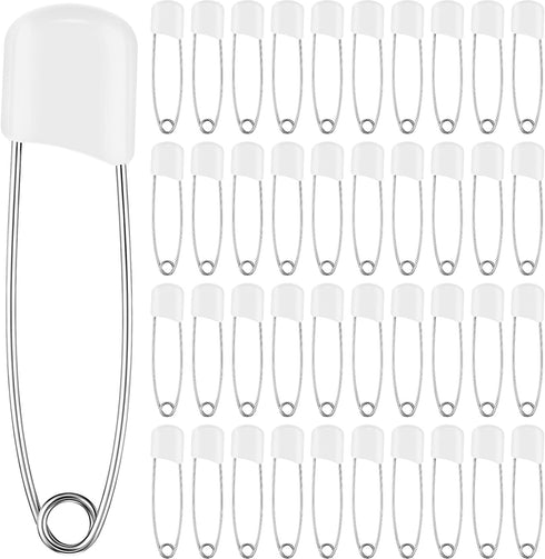 WILLBOND 100 Pcs Diaper Pins Safety 2.2 Inch Plastic Head Cloth Diaper