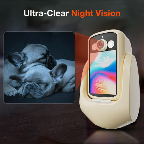 sekyo 2-Way 2.8" 360 Video Calling Camera with Display, In-House Monitoring Pet Camera with Speaker, View PTZ WiFi AI
