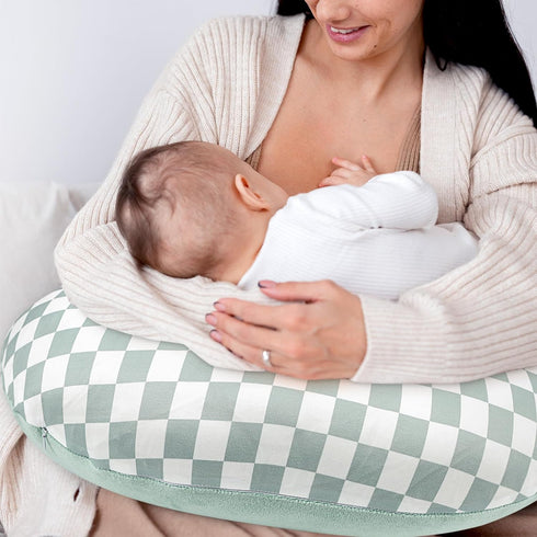 1 Pack DILIMI Nursing Pillow Cover, Soft Stretchy Nursing Cover for Breastfeeding Pillow, Reversible Removable Slipover