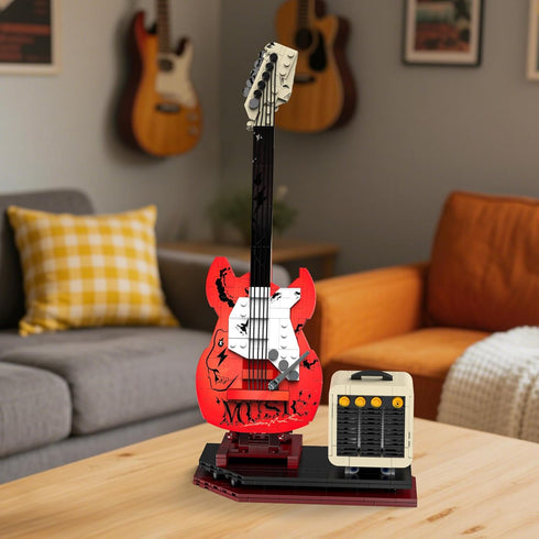 Set (500+ Electric Guitar Music Interactive Building for Music Lovers, Bluetooth Connectivity & Reverb Amplifier