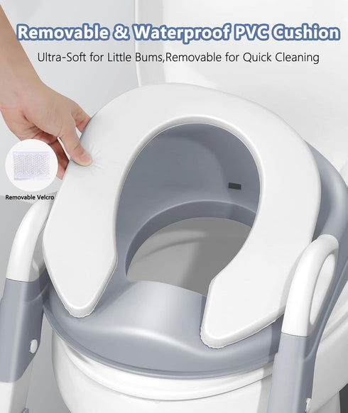 JPart Potty Training Seat With Step Stool Ladder,Toddler Potty Seat For Kid Boys Girls,Toilet Training Seat With Splash