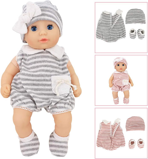 6 Set 14 Inch -18 Inch 14 DC-BEAUTIFUL Clothes Gift for Infant, Girl Baby, Includes Doll Outfits Dress Hat Socks, Total