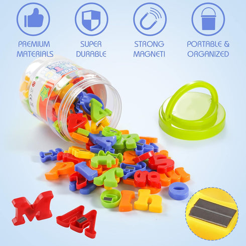 LovesTown 104PCS Magnetic Letters Numbers, Educational Toy Set for Preschool Learning, Fridge Magnets for Kids