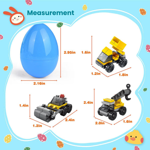 FUN LITTLE TOYS 12PCS Building Blocks Easter Eggs for Easter Egg Hunt, Easter Basket Stuffers for Kids