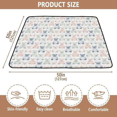 Yuiboo Tummy 50'' 50'' Fast Food Delight Dark Soft Padded Baby Activity Play Mat for Indoor Outdoor Waterproof Time