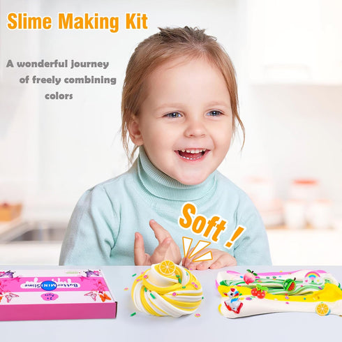 Afofall 68 Pack, Butter Slime Kit Non-Sticky and Super Soft Sludge with Cake Sticker, Perfect for Girls Party Favors