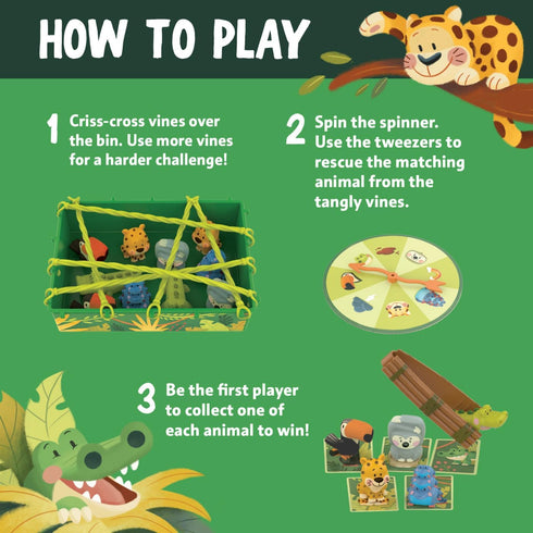 Educational Insights Jungle Rescue Game, Toddler Board Games for Fine Motor Skills, Gift for Ages 3+