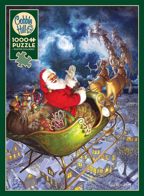 Cobble Hill 1000 Piece Puzzle - Merry Christmas to All with Sample Poster Included