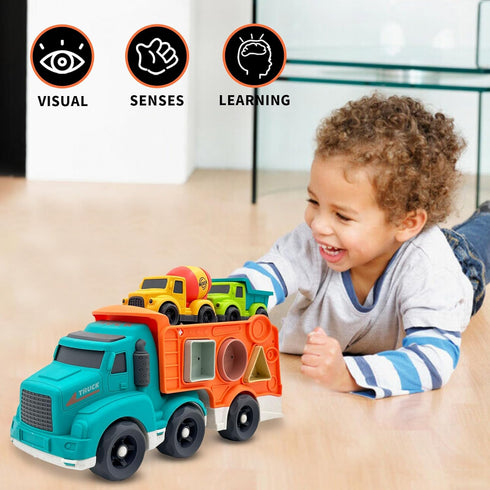 3 1-3 Set Aigitoy Pcs Toddler Car Toys for Years Old, Construction Vehicle Toys Carrier Tuck Includes Dump Truck, Mixer