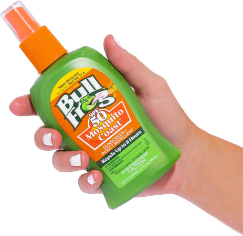 50, 4.7 oz 2 pack Bullfrog Mosquito Coast Bug Spray Insect Repellent + Sunscreen SPF Pump Spray, Fl