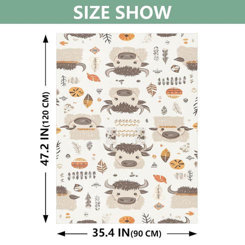 Dalzium Buffaloes Cow Car Seat Cover Baby, Carseat Canopy Cover for Girl Boy, Breathable Baby Carrier Cover Stroller