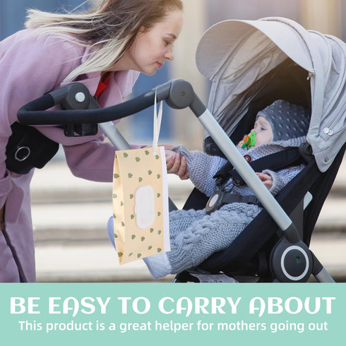 Cecliy 4 Pack Baby Wipe Dispenser, Reusable Portable Wipe Holder, Refillable Wet Wipes Container, Waterproof