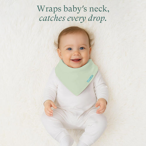 6-Pack PurComfy SuperSoft Baby Bibs, Premium Bamboo Bandana Drool Bibs for Infant Boys & Girls, Adjustable Snap Bibs
