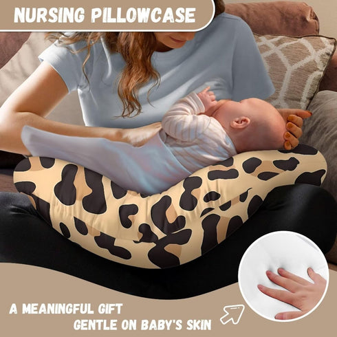 Tnasranmo 0-12 Replacement Leopard Pattern Nursing Pillow Covers for Mon Newborn Months Baby Boy/Girl Nursing Pillow