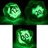 Gake Keeper Games & Dice: Firefly Dice - 7 Piece Resin Dice Set, Glow-in-The-Dark RPG Accessory