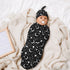 Goth Baby Stuff, Newborn Swaddle Blanket with Beanie Hat Set, Black Baby Receiving Blanket for Boys and Girls