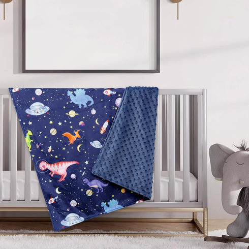 GFU Nursing Pillow Cover, Newborn Breastfeeding Pillow Case and Baby Blanket for Boys Girls, Minky Blanket with Dotted