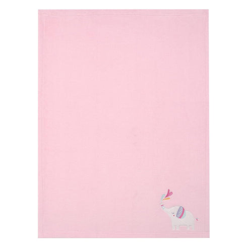 Bedtime Originals Elephant Dreams Appliqued Soft Fleece Baby Blanket - Pink