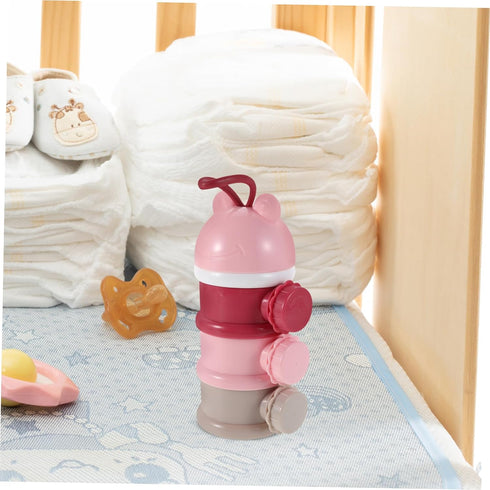 Colorful Three Layer Formula Storage Container for Travel Airtight Seal Easy Dispensing Snack Holder with Individual