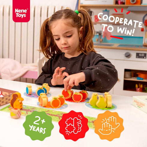 Nene Toys Squirrel in The Orchard - Cooperative Game for Kids 2+ Years - Educational Board Game for Toddlers 2 3 Year Olds - Family Fun That Enhance Color Recognition & Counting Skills