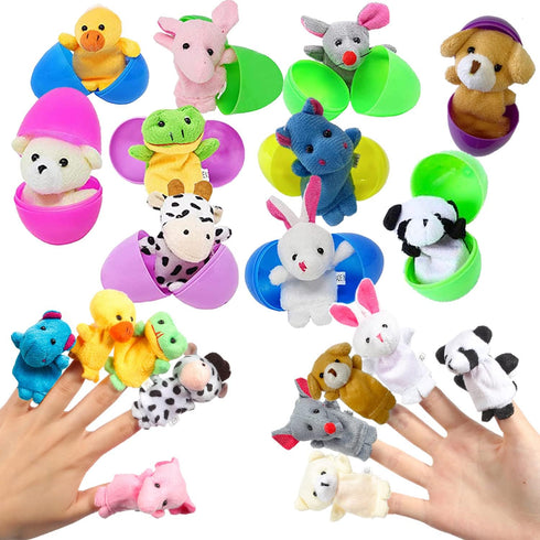 BAINFE Easter Eggs Basket Stuffers 2.76'' Finger Puppet for Theme Party Favor, Egg