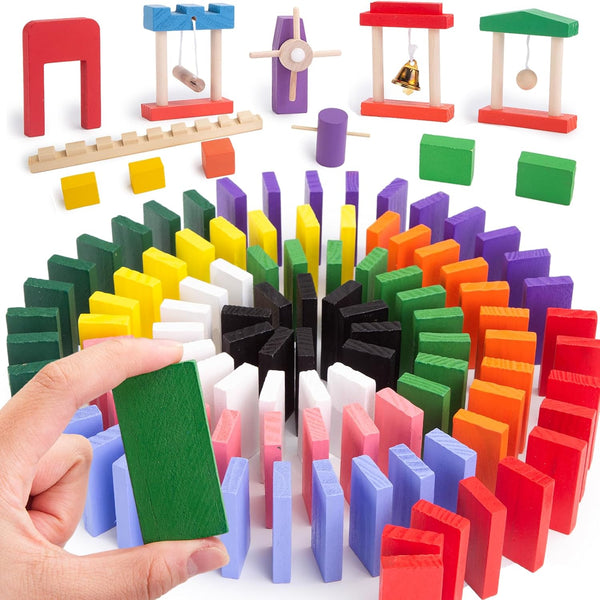 BigOtters Extra Large Domino Blocks Set - 108PCS Colorful Racing Tile Game Educational Toys for Boys Girls