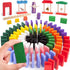 BigOtters Extra Large Domino Blocks Set - 108PCS Colorful Racing Tile Game Educational Toys for Boys Girls