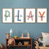TQianJiang 11x16 Inch Set 4 This Is Where The Fun Stuff Happens Kids Playroom Wall Art Of Rustic Kids Wood Framed Boy