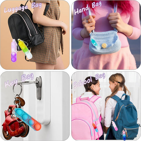 Irnushka 360 4-8,8-12, Packs Pcs Rectangle Pop Keychain Mini Fidget Toys Bulk for Kids,Mini Pop Fidget Keychain Party