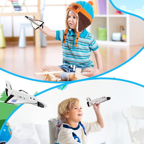 Lewtemi 36 Space Shuttle Gliders Set - Foam Airplane Toys for Boys and Girls - Outer Space Party Favors for Indoor and